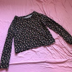 Cropped Vintage Long Sleeve Floral